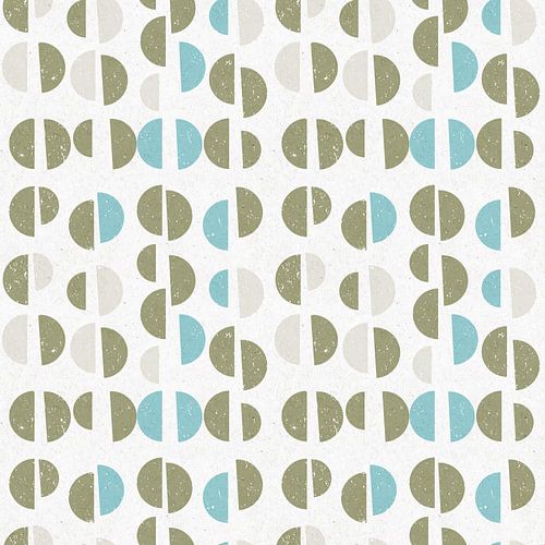 Nostalgische retro 70 halve cirkels geometrische illustratie. Naadloos patroon voor behang