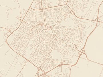 Kaart van Alkmaar in Terracotta van Map Art Studio