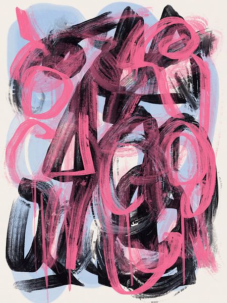 Droog penseel abstract van Little Dean