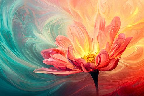 Kleurrijke bloem abstract kunst