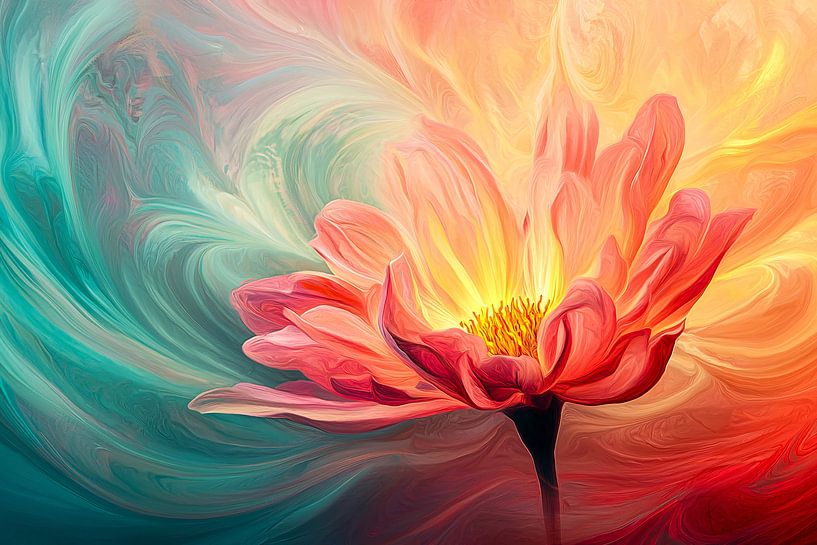 Colourful flower abstract art by Imperial Art House