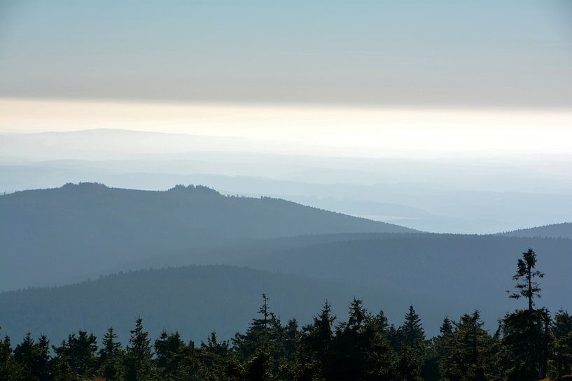 View from the summit of the Brocken to the Harz mountains by Heiko Kueverling