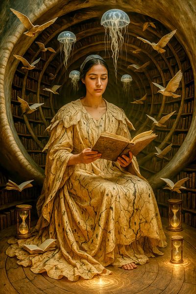 Die Bibliothekarin der stillen Tiefen von Klaus Tesching - Art-AI