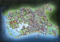 Illustratie Nederland in vogelvlucht