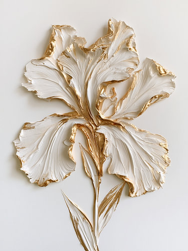 Minimalistische weiß-goldene Blume