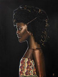Painting The Woman with the Afro by Yvon Jonckbloedt
