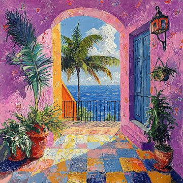 Op Matisse geïnspireerd Mediterraan Zeezicht Zee Fauvisme van Niklas Maximilian