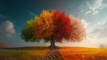 Flüsternde Jahreszeiten Baum von Beeld Creaties Ed Steenhoek | Fotografie und künstliche Bilder