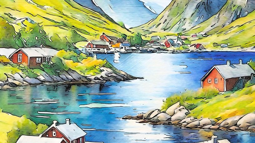 En route dans les fjords, motif 3 par zam art