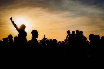 Silhouet Fotografie Zonsondergang Mensen Hand Aventino Rome Italië van Martijn Jebbink Fotografie