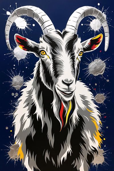 Vibrant goat Pop Art painting by Imperial Art House