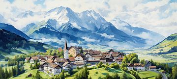 Malerei Liechtenstein von Abstraktes Gemälde