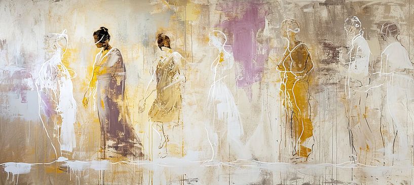 Modern Gold Art | Gold Figures by ARTEO Paintings