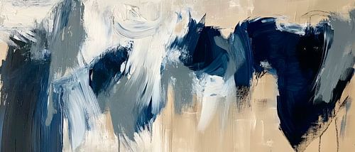 Abstracte blauwe tinten in zachte penseelstreken