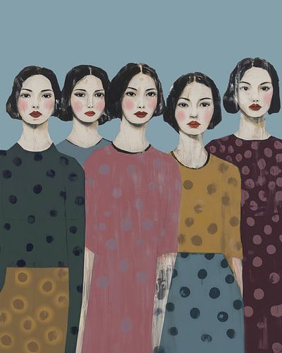 Gepunktete Harmonie in Brooklyn Blau