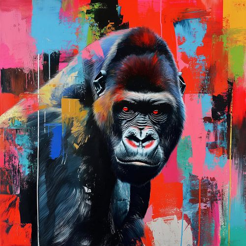 Pop-art gorilla van ARTemberaubend