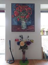 Klantfoto: Vaas met klaprozen, Vincent van Gogh, op canvas