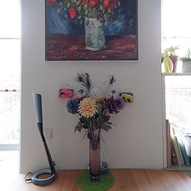 Klantfoto: Vaas met klaprozen, Vincent van Gogh, op canvas