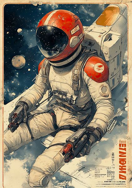 Weltraummann im Retro-Stil von Lufy