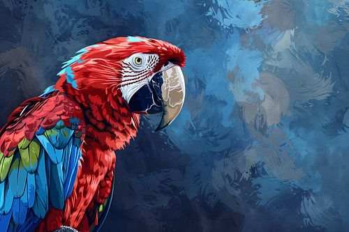 Levendige digitale kunst van kleurrijke papegaai