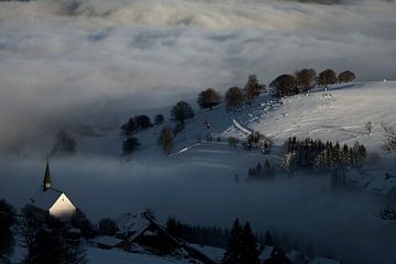 Soirée d'hiver avec brouillard sur Jürgen Wiesler