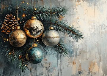 Winterdecor | Gouden en Zilveren Kerstversiering van Kunst Kriebels