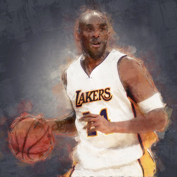 olieverf portret van Kobe Bryant van Bert Hooijer