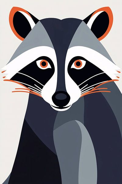 Digitale Waschbär Illustration Kunst von Imperial Art House