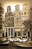 Sepia Tekening Herengracht 59-63 Amsterdam Pentekening Lijntekening van Hendrik-Jan Kornelis thumbnail