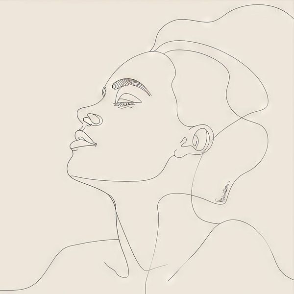 Woman in Line Art by Poster Art Shop