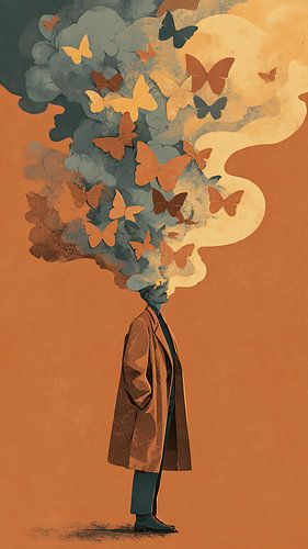 Soul Metamorphosis Into Butterflies And Smoke