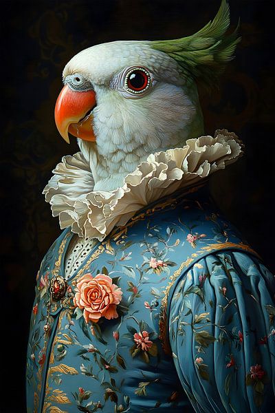 Elegant Parrot: A Touch of Baroque Flair by But First Framing