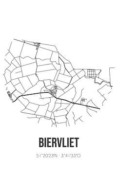 Biervliet (Zeeland) | Carte | Noir et Blanc sur Twentse Pracht