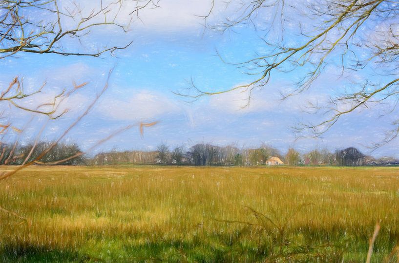 Landschaft mit Gras von Lida Bruinen