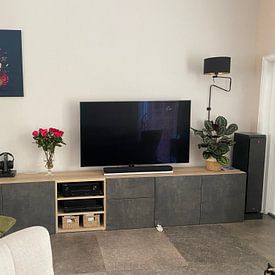 Klantfoto: Gitaar in Bloemenpracht van Natasja Haandrikman, als artframe
