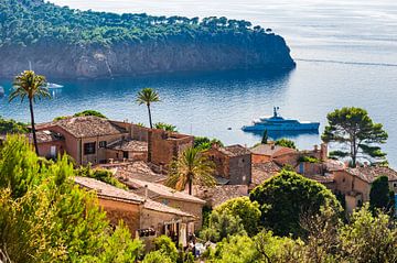 Traditionele stenen huizen aan de kust van het eiland Mallorca van Alex Winter