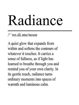 Radiance Definition - White by WordsThatInspire
