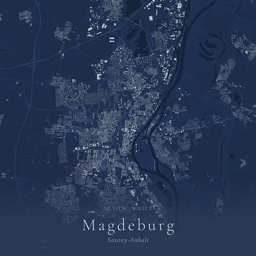 Vintage map of Magdeburg, Germany