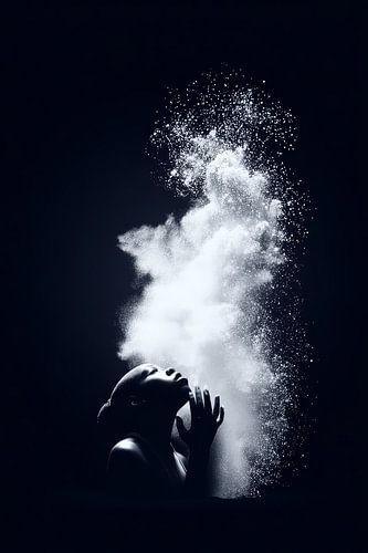 woman with dynamic background