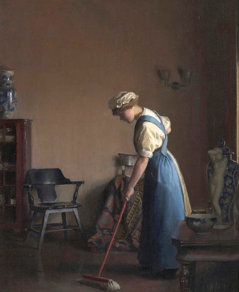 Girl Sweeping, William McGregor Paxton by Meesterlijcke Meesters