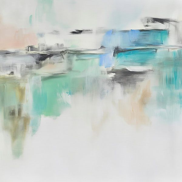 Airy Reflections in Turquoise by Color Square
