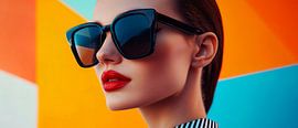 Moderne Frau mit Sonnenbrille und Stil von Poster Art Shop