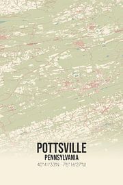 Vintage landkaart van Pottsville (Pennsylvania), USA. van Stad & Wand