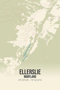 Vintage landkaart van Ellerslie (Maryland), USA. van MijnStadsPoster