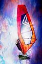 Kleurrijke windsurfer (kunst) van Art by Jeronimo thumbnail