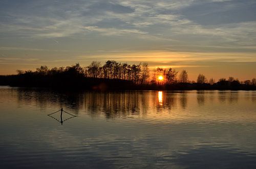 Coucher de soleil Lac Langebosch Wildervank (II)