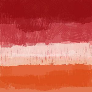 Mehr Farbe. Abstrakte Landschaft in Orange, Rosa, Rot. von Dina Dankers