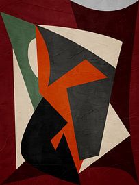 Abstract organic geometric art in earth tones by Online Arts