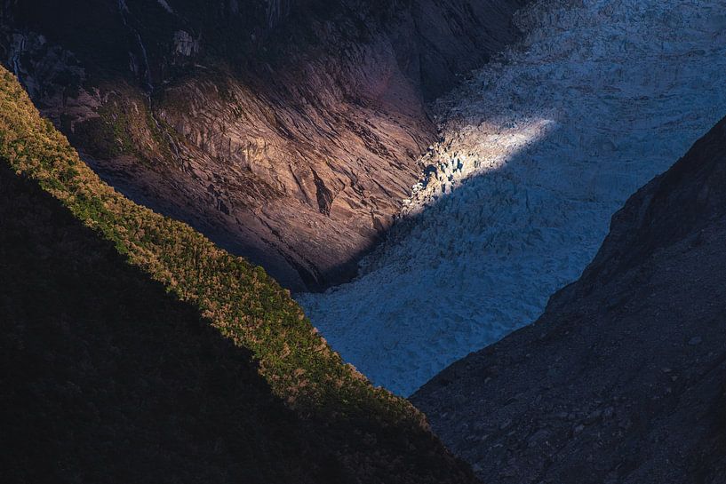 Nieuw-Zeelandse vossengletsjer in het laatste licht van Jean Claude Castor