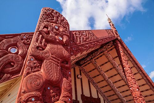 Maori huis in Rotorua, Nieuw Zeeland